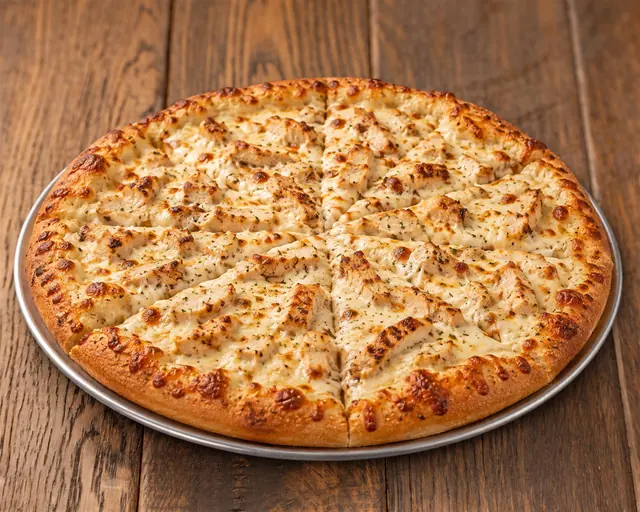 Chicken Alfredo pizza