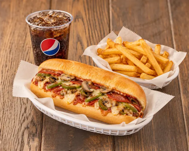 Sub with fries and a drink